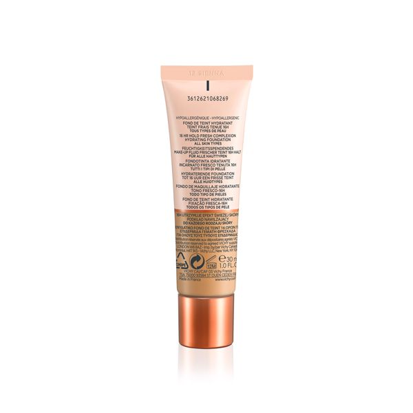 Vichy Mineralblend Ενυδατικό Make-up 16 Ωρών Λεπτόρρευστης Υφής Για Όλες Τις Επιδερμίδες 12 Sienna 30ml