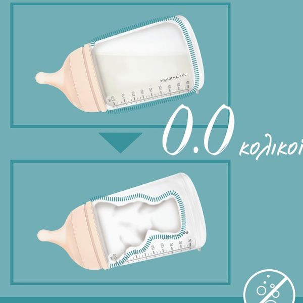 Suavinex Zero Zero Πλαστικό Μπιμπερό Κατά Των Κολικών Με Θηλή Σιλικόνης Αργής Ροής 180ml 0m+