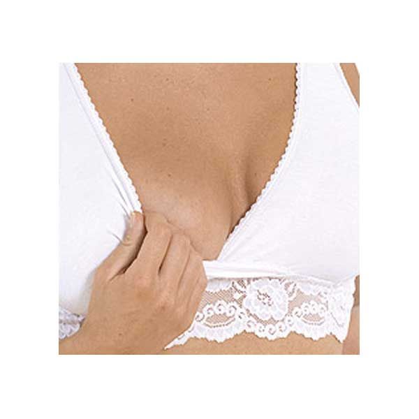 Carriwell Organic Crossover Nursing Bra Δαντελένιο Σουτιέν Εγκυμοσύνης & Θηλασμού Λευκό XL