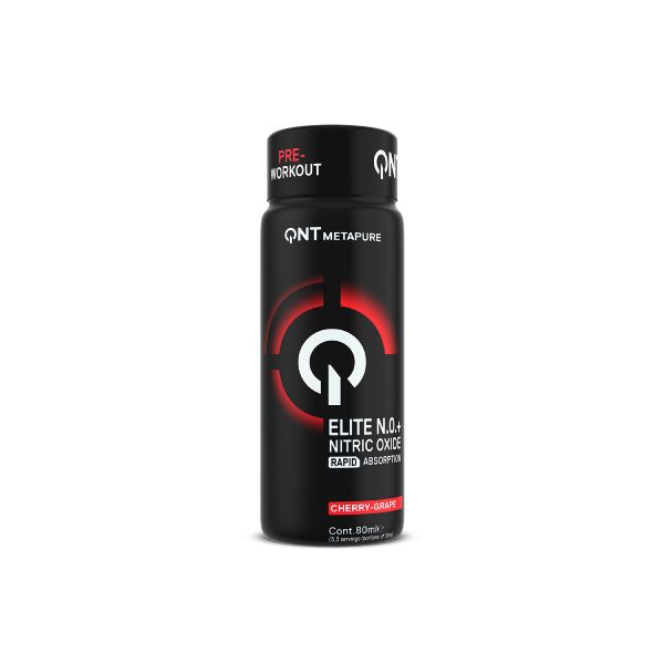 QNT Metapure Pre-workout Elite N.O.+ Nitric Oxide Rapid Absorption Συμπλήρωμα Διατροφής για Μυϊκή Διέγερση με Γεύση Cherry-Grape 80 ml