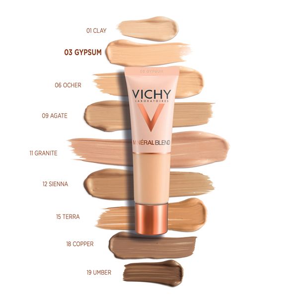 Vichy Mineralblend Ενυδατικό Make-up 16 Ωρών Λεπτόρρευστης Υφής Για Όλες Τις Επιδερμίδες 03 Gypsum 30ml