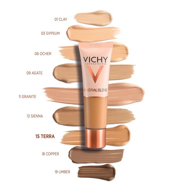 Vichy Mineralblend Ενυδατικό Make-up 16 Ωρών Λεπτόρρευστης Υφής Για Όλες Τις Επιδερμίδες 15 Terra 30ml