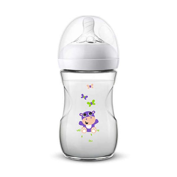 Avent Natural Πλαστικό Μπιμπερό Με Θηλή Σιλικόνη 1m+ 260ml