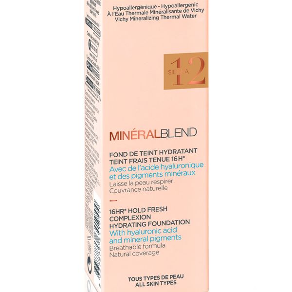 Vichy Mineralblend Ενυδατικό Make-up 16 Ωρών Λεπτόρρευστης Υφής Για Όλες Τις Επιδερμίδες 12 Sienna 30ml