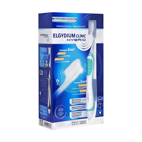 Elgydium Clinic Hybrid Ηλεκτρική Επαναφορτιζόμενη Οδοντόβουρτσα Πράσινη 1τμχ