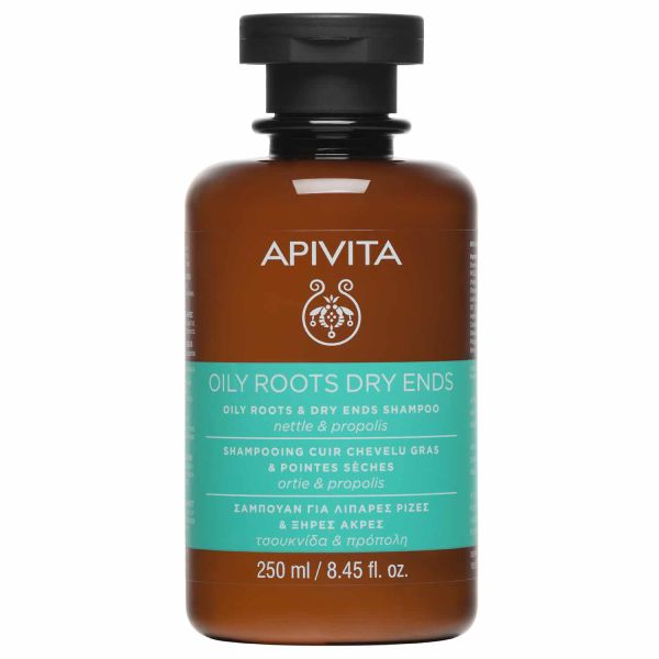 Apivita Oily Roots Dry Ends Σαμπουάν Εξισορρόπησης για Λιπαρές Ρίζες και Ξηρές Άκρες με Τσουκνίδα και Πρόπολη 250 ml