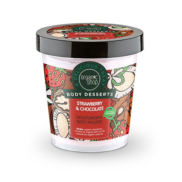 Organic Shop Body Desserts Strawberry & Chocolate Ενυδατική Μους Σώματος Με Φράουλα & Σοκολάτα 450ml