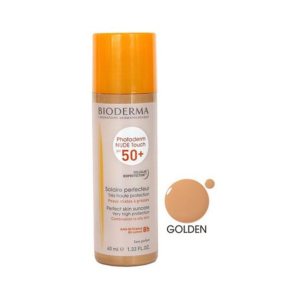 Bioderma Photoderm Nude Touch Αντηλιακή Κρέμα Προσώπου Για Ματ Αποτέλεσμα Με Χρώμα Spf50+ Golden 40ml
