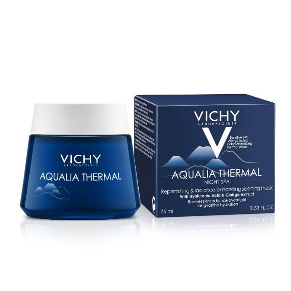 Vichy Aqualia Thermal Night Spa Ενυδατική Κρέμα Προσώπου Νύχτας & Μάσκα 2 Σε 1 Για Ευαίσθητο/Αφυδατωμένο Δέρμα 75ml