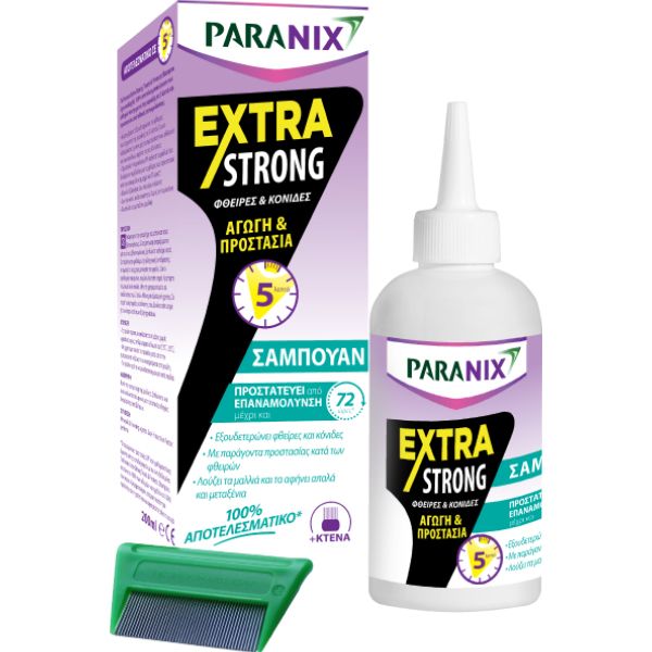 Paranix Extra Strong Shampoo Αγωγή & Προστασία Για Φθείρες & Κόνιδες 200ml