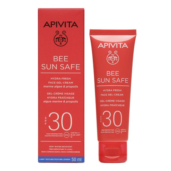 Apivita Bee Sun Safe Αντηλιακή Ενυδατική Κρέμα Τζελ Προσώπου με Θαλάσσια Φύκη και Πρόπολη Spf30 50 ml