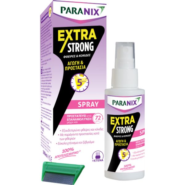 Paranix Extra Strong Spray Αγωγή & Προστασία Για Φθείρες & Κόνιδες 100ml