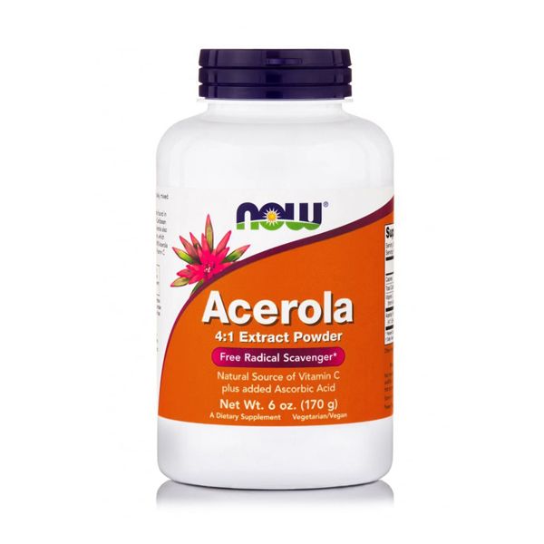 Now Foods Acerola Extract Powder Συμπλήρωμα Διατροφής για την Ενίσχυση του Ανοσοποιητικού Συστήματος 170gr