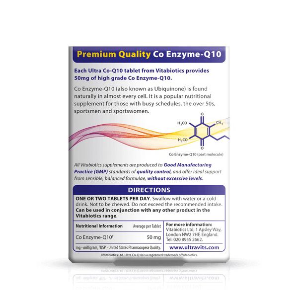 Vitabiotics Ultra Co-Q10 Συμπλήρωμα Διατροφής με Υψηλής Ποιότητας Συνενζύμου Q10 60 ταμπλέτες
