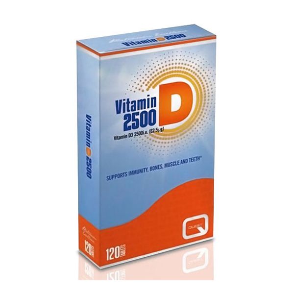 Quest Vitamin D3 2500iu Συμπλήρωμα Διατροφής Με Βιταμίνη D3 για την Υποστήριξη του Ανοσoποιητικού, των Μυών & των Οστών 120 ταμπλέτες