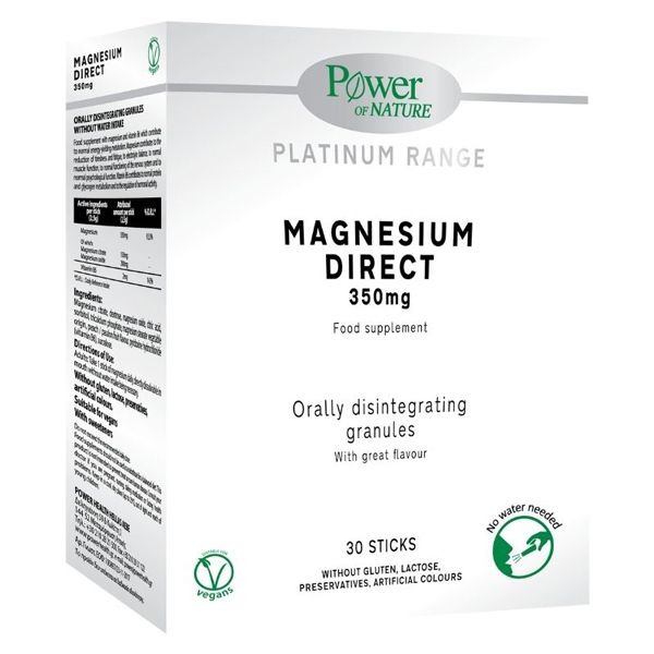 Power Health Platinum Range Magnesium Direct Συμπλήρωμα Διατροφής Μαγνησίου για την Υγεία του Νευρικού Συστήματος & των Μυών 30 φακελάκια