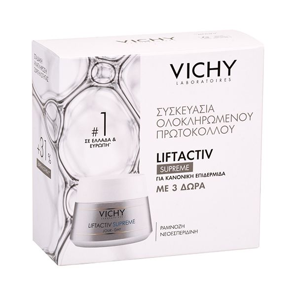 Vichy Set με Liftactiv Supreme Κρέμα Προσώπου Αντιγήρανσης & Ανόρθωσης για Κανονικό/Μικτό Δέρμα 50ml & Δώρο Κρέμα Προσώπου Νυκτός 15ml, Mineral 89 Probiotic Fractions 4ml & [H.A] Epidermic Filler 10ml
