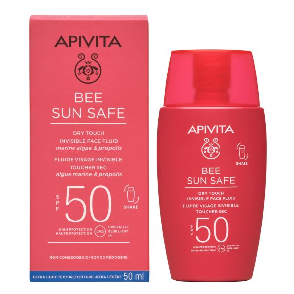 Apivita Bee Sun Safe Dry Touch Λεπτόρρευστη Αντηλιακή Κρέμα Προσώπου με Θαλάσσια Φύκη & Πρόπολη Spf50 50 ml