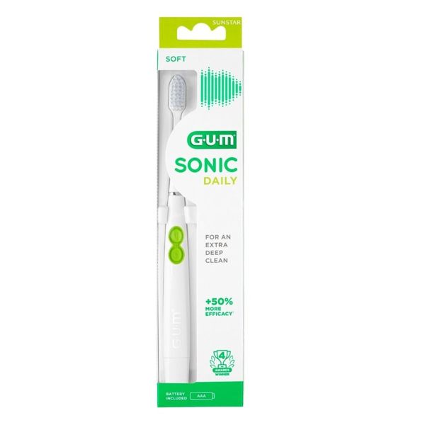 Gum Activital Sonic Soft 4100 Ηλεκτρική Οδοντόβουρτσα Λευκή με Μπαταρία