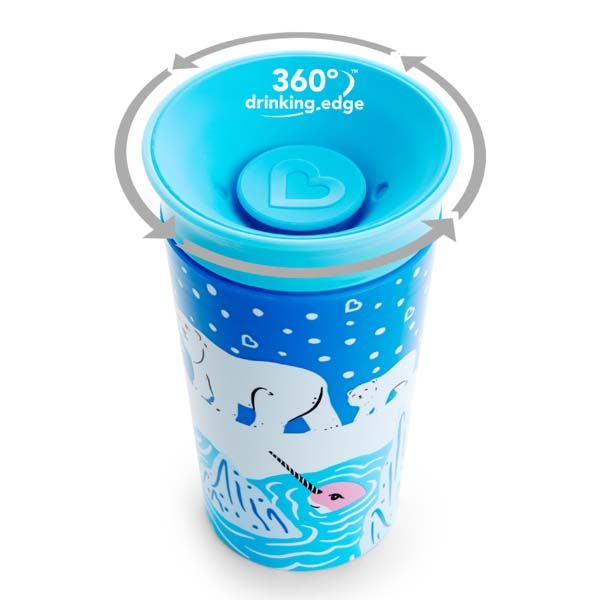 Munchkin Miracle 360° Sippy Cup Polar/Orca Σετ με Εκπαιδευτικά Ποτήρια 12m+ 266 ml