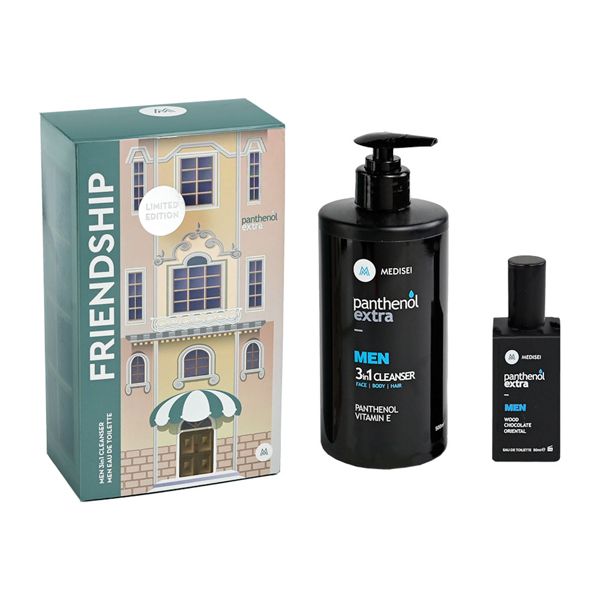 Panthenol Extra Limited Edition Friendship Set με Men 3 σε 1 Καθαριστικό Προσώπου, Σώματος, Μαλλιών 500 ml & Men Eau De Toilette 50 ml