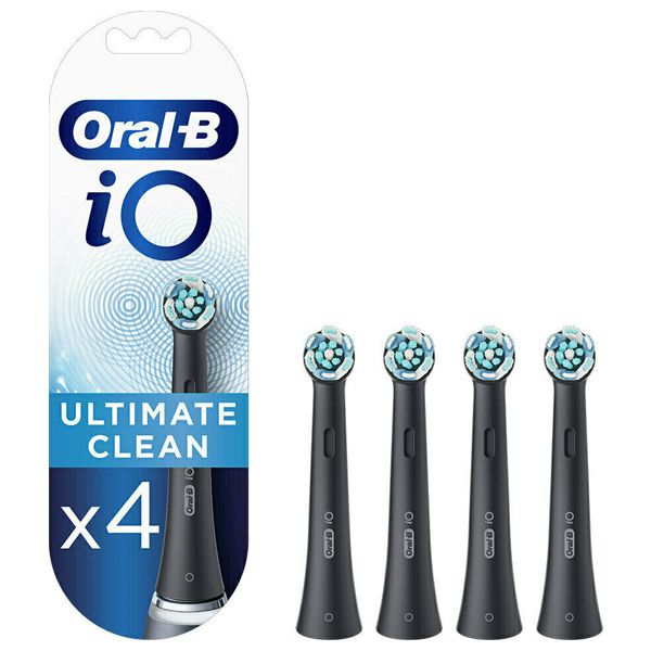 Oral-B iO Ultimate Clean Black Ανταλλακτικά Ηλεκτρικής Οδοντόβουρτσας 4 τμχ