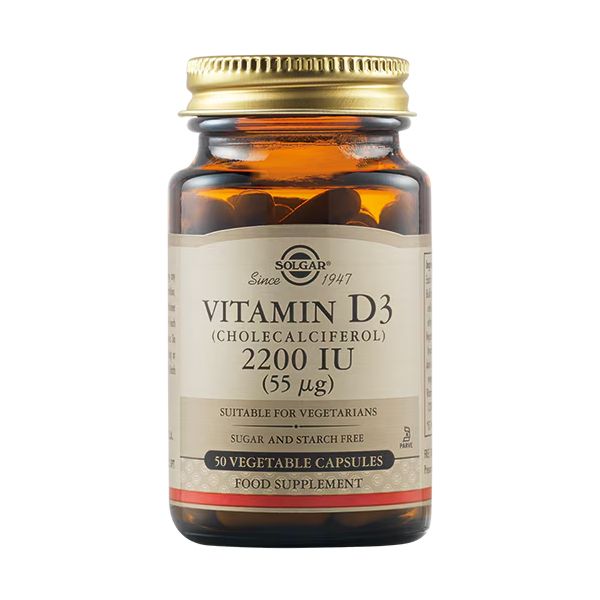Solgar Vitamin D3 (Cholecalciferol) 2200 IU (55 mcg) 50 Φυτικές Κάψουλες