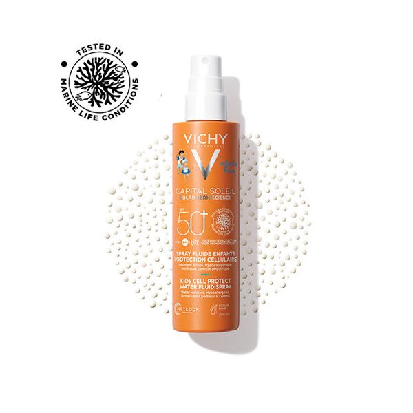 Vichy Capital Soleil Kids Cell Protect Water Fluid Παιδικό Αντηλιακό Σπρέι για Πρόσωπο & Σώμα Spf50+ 200 ml