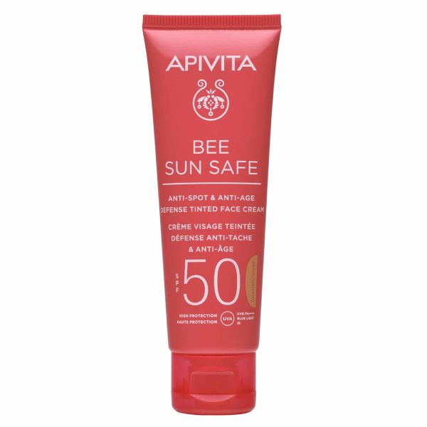 Apivita Bee Sun Safe Αντηλιακή Κρέμα Προσώπου Κατά των Πανάδων και των Ρυτίδων με Χρώμα Spf50 Golden 50 ml