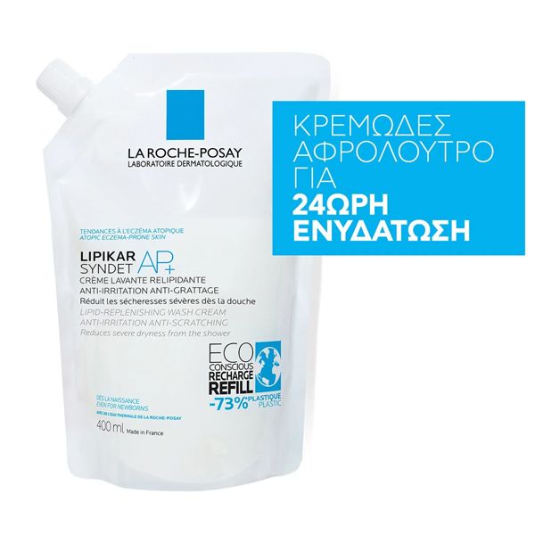 La Roche-Posay Lipikar Syndet AP+ Κρεμώδες Αφρόλουτρο για Ατοπική Δερματίτιδα Refill 400 ml