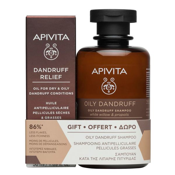 Apivita Set με Dandruff Relief Oil Λάδι κατά της Ξηροδερμίας & της Πιτυρίδας 50 ml & Δώρο Oily Dandruff Σαμπουάν κατά της Λιπαρής Πιτυρίδας 250 ml