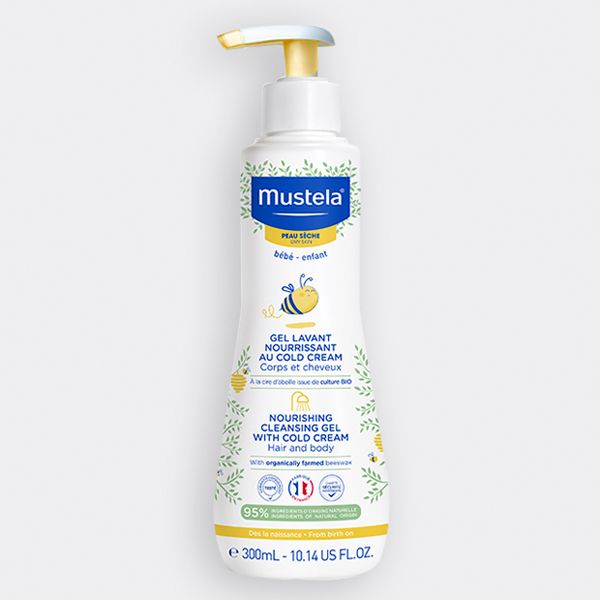 Mustela Nourishing Cleansing Gel with Cold Cream Ενυδατικό Αφροντούς Σώματος/Μαλλιών με Βιολογικό Κερί Μέλισσας 300 ml