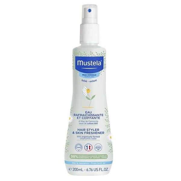 Mustela Hair Styler & Skin Freshener Νερό Φρεσκαρίσματος για Σώμα & Μαλλιά με Ανθόνερο Βιολογικού Χαμομηλιού 200 ml