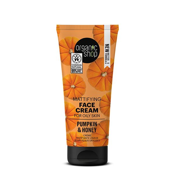 Organic Shop Κρέμα Προσώπου για Ματ Αποτέλεσμα Κολοκύθα και Μέλι για Λιπαρές Επιδερμίδες 50 ml