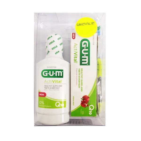 Gum Set Activital με Οδοντόκρεμα 75ml & Στοματικό Διάλυμα 300ml & Tecnhique+ Compact Οδοντόβουρτσα Μέτρια