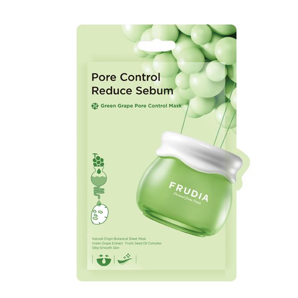 Frudia Green Grape Control Reduce Sebum Υφασμάτινη Μάσκα Προσώπου για Εξισορρόπιση της Λιπαρότητας & Σύσφιγξη των Πόρων 20 ml