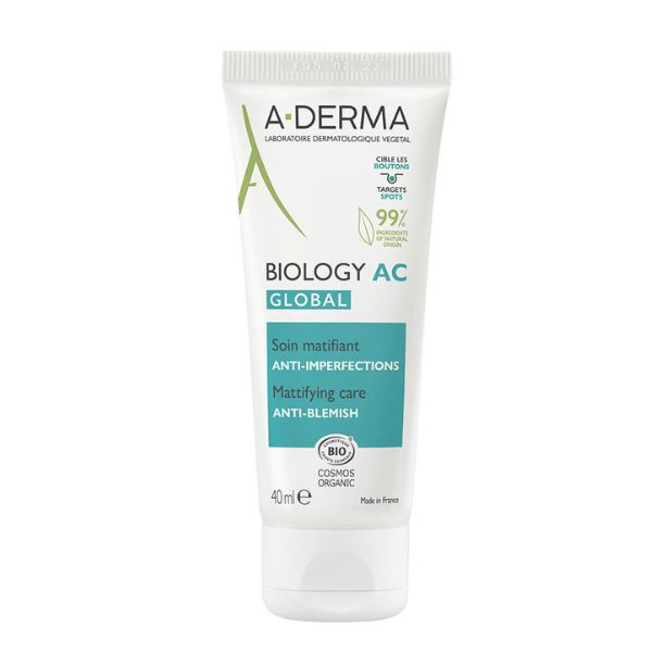 A-Derma Biology AC Global Mattifying Care Anti-Blemish Ενυδατική Κρέμα κατά των Ατελειών 40 ml