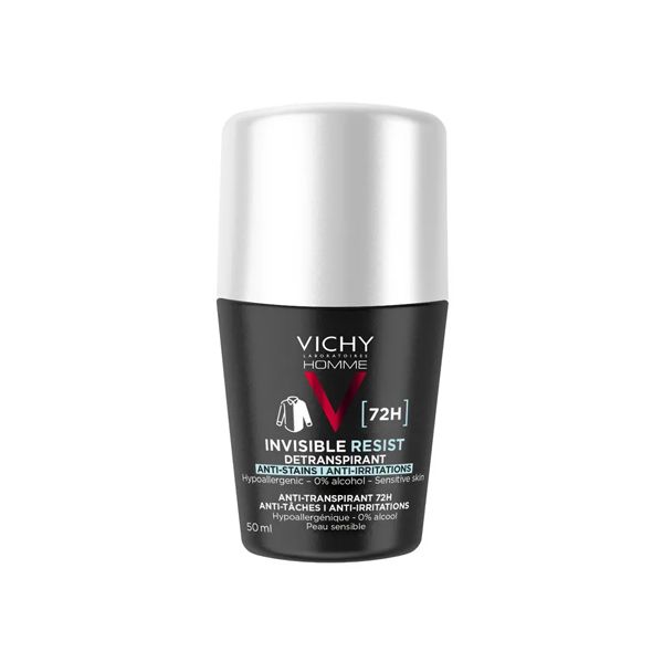 Vichy Homme Invisible Anti-Stain - Anti Irritation Roll-On 72h 50 ml Vichy Homme Invisible Anti-Stain - Anti Irritation Roll-On 72h 50 ml