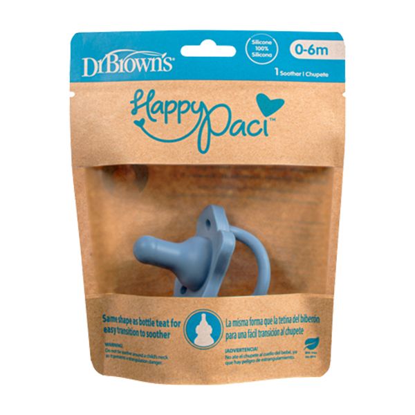 Dr. Brown's Happy Paci Πιπίλα Σιλικόνης (11008) Μπλέ 0m+