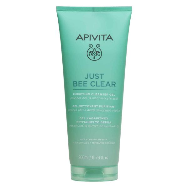 Apivita Just Bee Clear Τζελ Καθαρισμού Εξυγίανσης για Λιπαρό Δέρμα με Τάση Ακμής με Propolis AmC και Φυτικό Σαλικυλικό Οξύ 200 ml