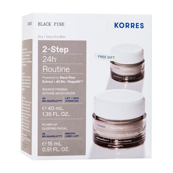 Korres Set με Black Pine Κρέμα Ημέρας για Σύσφιγξη & Lifting για Ξηρές/Πολύ Ξηρές Επιδερμίδες 40 ml & Δώρο Black Pine Κρέμα Νυκτός 15 ml