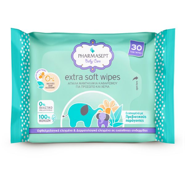 Pharmasept Baby Care Extra Soft Wipes Απαλά Μωρομάντηλα 30 τμχ