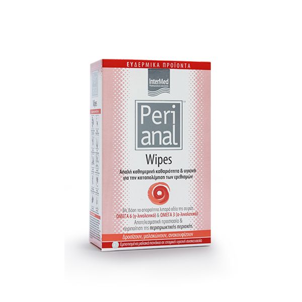 Intermed Perianal Wipes Μαλακά Πανάκια Καθαρισμού Περιπρωκτικής Περιοχής 12 τμχ