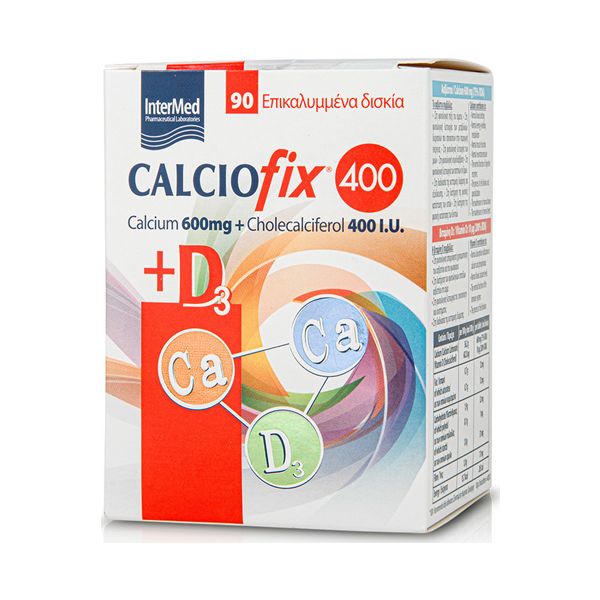 Intermed Calciofix 400 600mg + 400IU D3 90 ταμπλέτες