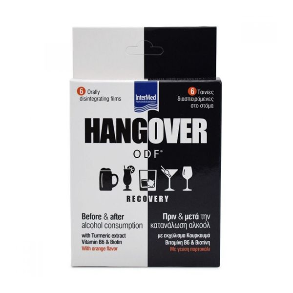Intermed Hangover ODF Recovery Διασπειρώμενες Ταινίες για Πριν και Μετά την Κατανάλωση Αλκοόλ 6 τμχ