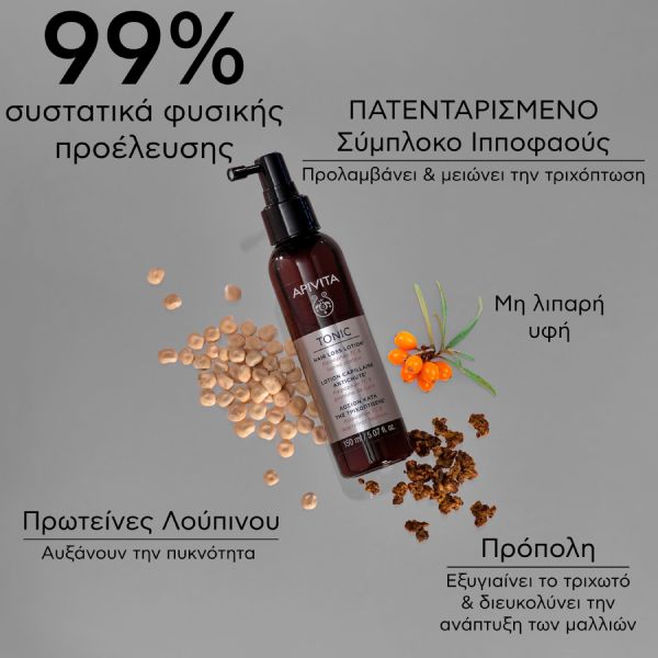 Apivita Λοσιόν Κατά της Τριχόπτωσης με Hippophae TC και Πρωτεΐνες Λούπινου 150 ml