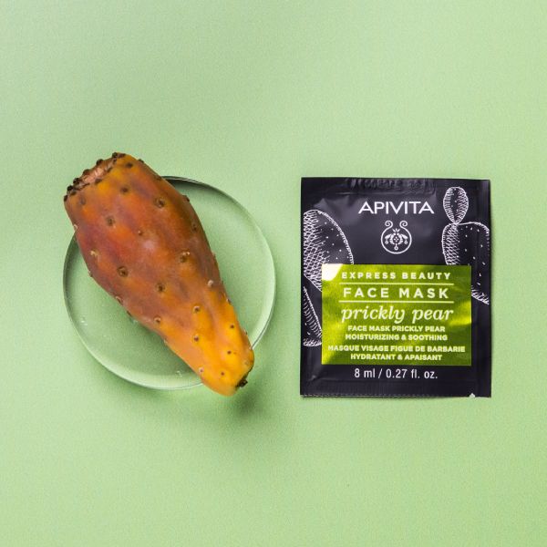 Apivita Express Beauty Μάσκα Προσώπου για Ενυδάτωση και Καταπράϋνση με Φραγκόσυκο 2x8 ml