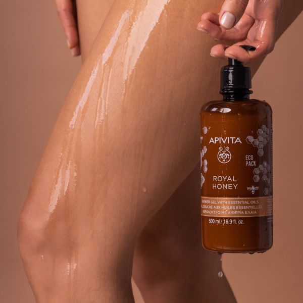 Apivita Royal Honey Κρεμώδες Αφρόλουτρο με Μέλι και Αιθέρια Έλαια Eco Pack 500ml