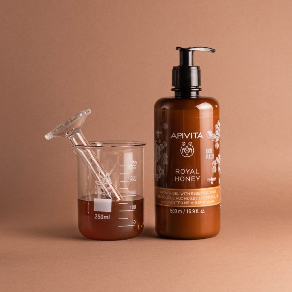 Apivita Royal Honey Κρεμώδες Αφρόλουτρο με Μέλι και Αιθέρια Έλαια Eco Pack 500ml