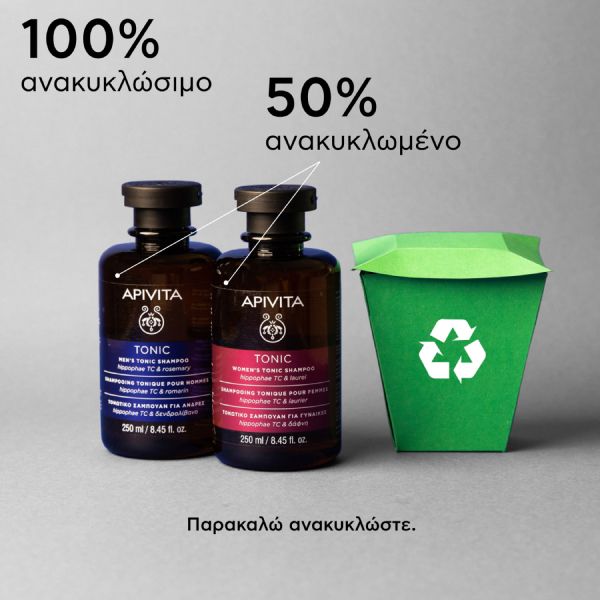 Apivita Τονωτικό Σαμπουάν Κατά της Τριχόπτωσης για Άνδρες με Hippophae TC και Δενδρολίβανο 250ml